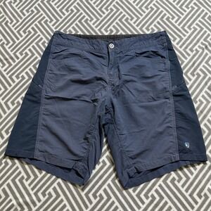 KUHL Mens Mutiny River Shorts Hybrid Size 36 Blue Nylon Zip Pockets Outdoor